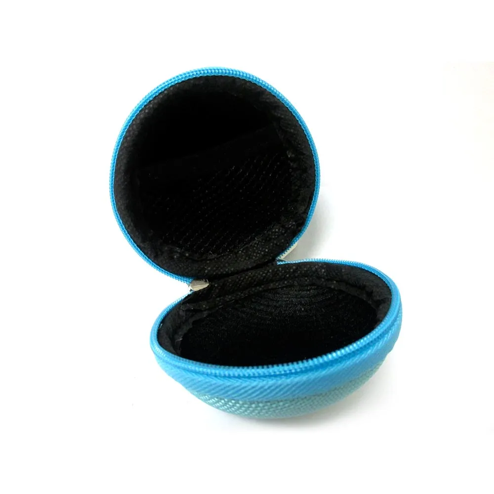 2 Pc Round Zipper Pouch Key Ring Chain Case Mini Purse Coin Change Wallet Bag