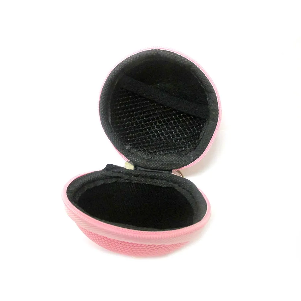 2 Pc Round Zipper Pouch Key Ring Chain Case Mini Purse Coin Change Wallet Bag