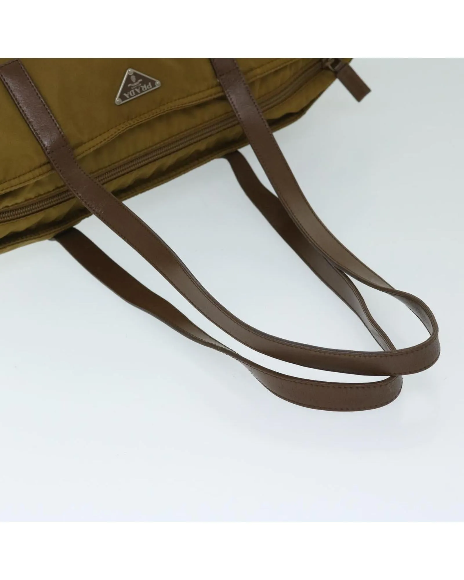 Brown Nylon Tote Bag with Accessories - Made in Italy