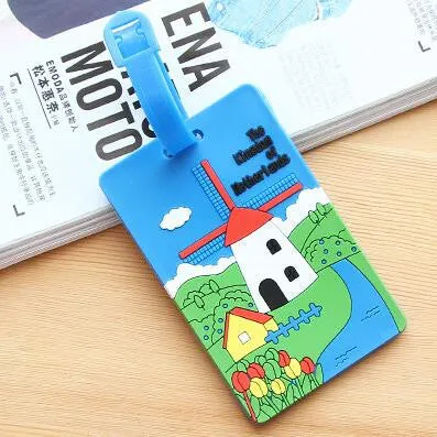 Carton Luggage Tag Car Stitch Travel Accessories Silica Gel Suitcase ID Address Holder Baggage Boarding Tags Portable Label