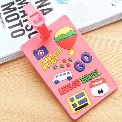 Carton Luggage Tag Car Stitch Travel Accessories Silica Gel Suitcase ID Address Holder Baggage Boarding Tags Portable Label