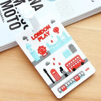 Carton Luggage Tag Car Stitch Travel Accessories Silica Gel Suitcase ID Address Holder Baggage Boarding Tags Portable Label