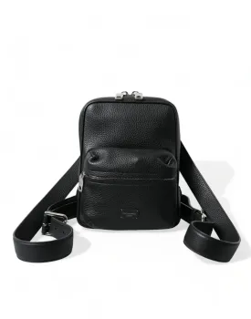 Chic Black Calf Leather Small Backpack Chic Black Calf Leather Small Backpack
