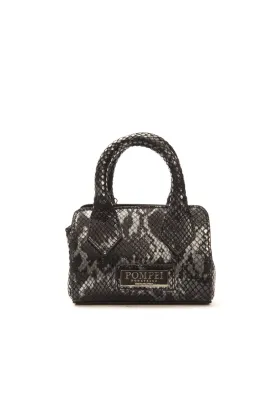 Chic Leather Mini Tote with Python Print Chic Leather Mini Tote with Python Print