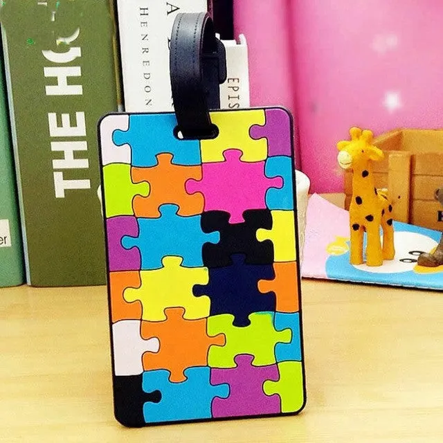 Fashion Travel accessories Luggage Tag Geometric Floral Silica Gel  Name ID Address Suitcase Baggage Boarding Tag Portable Label