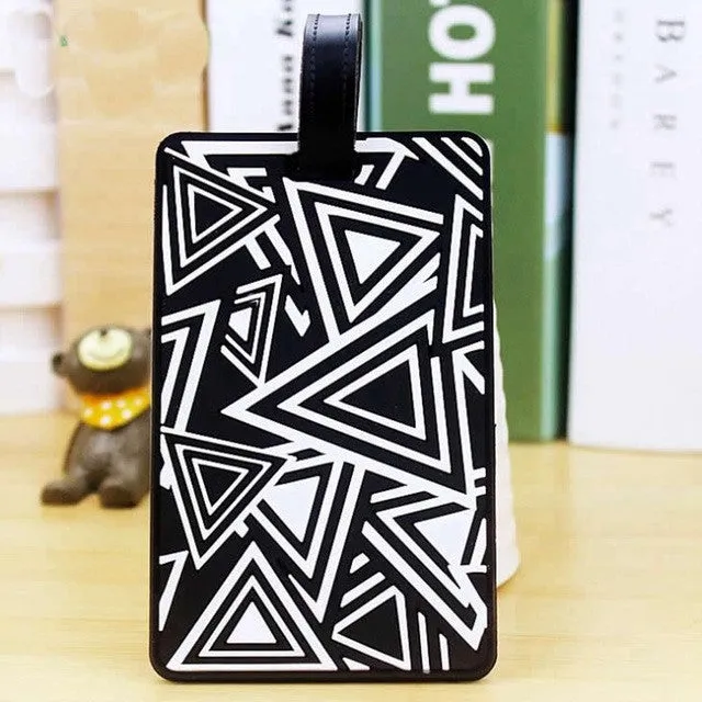 Fashion Travel accessories Luggage Tag Geometric Floral Silica Gel  Name ID Address Suitcase Baggage Boarding Tag Portable Label