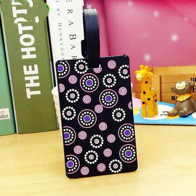 Fashion Travel accessories Luggage Tag Geometric Floral Silica Gel  Name ID Address Suitcase Baggage Boarding Tag Portable Label