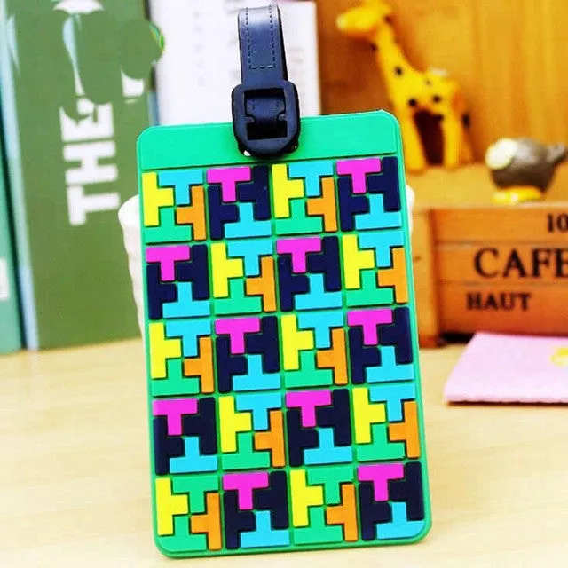 Fashion Travel accessories Luggage Tag Geometric Floral Silica Gel  Name ID Address Suitcase Baggage Boarding Tag Portable Label