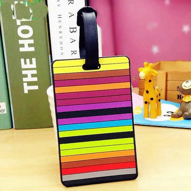 Fashion Travel accessories Luggage Tag Geometric Floral Silica Gel  Name ID Address Suitcase Baggage Boarding Tag Portable Label