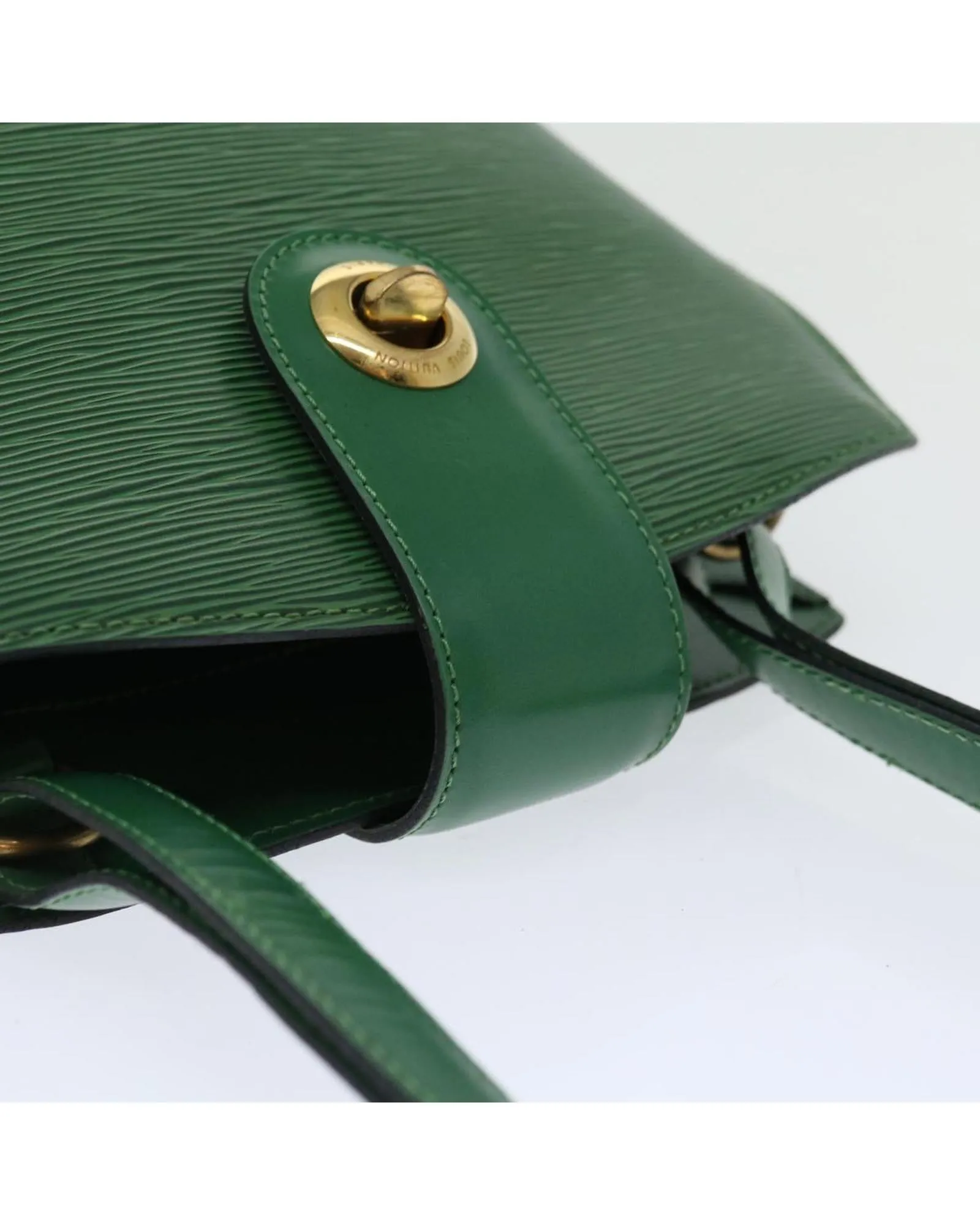 Green Epi Leather Cluny Shoulder Bag with Accessories - Rank C