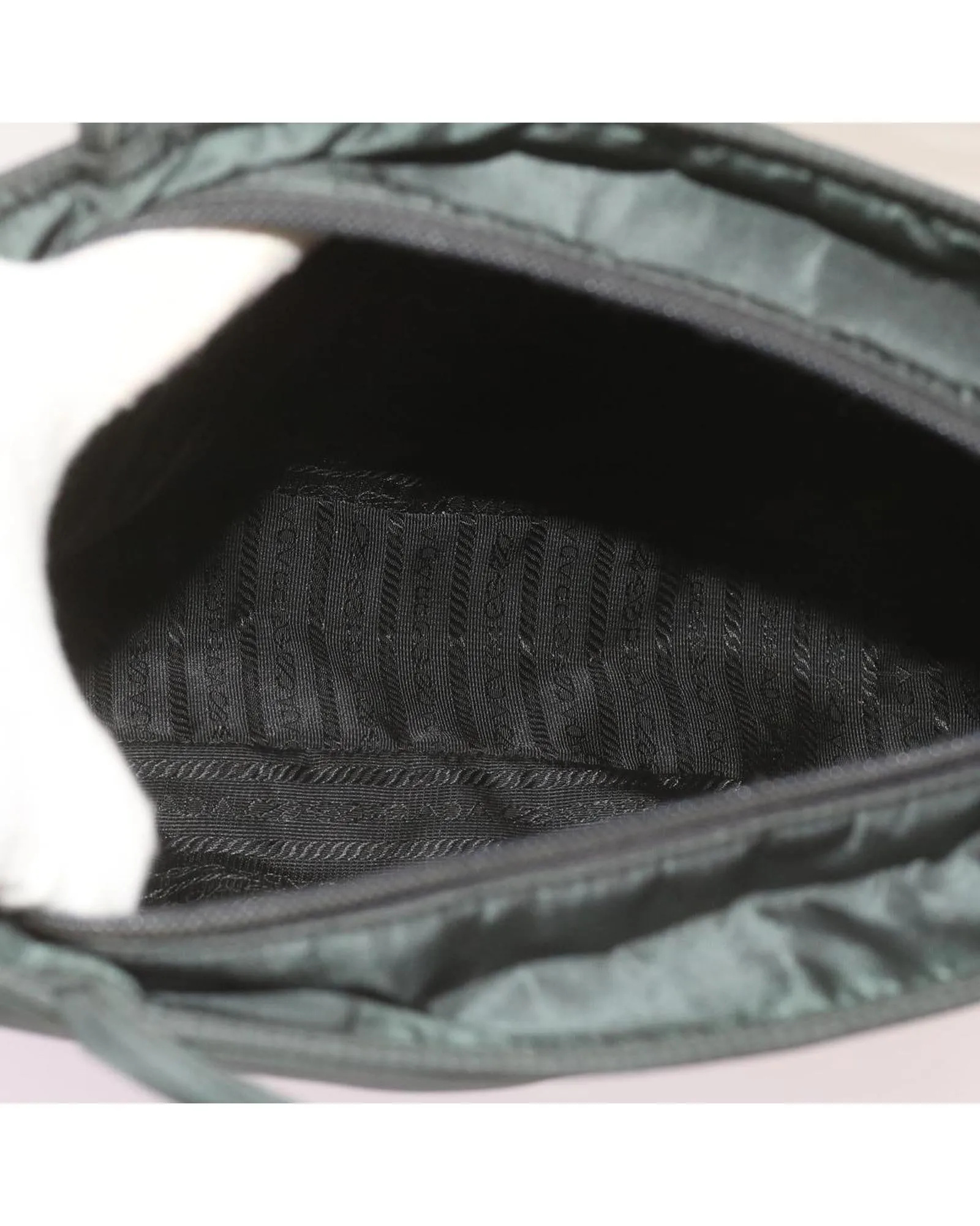 Green Nylon Tote Bag with Guarantee Card - Made in Italy