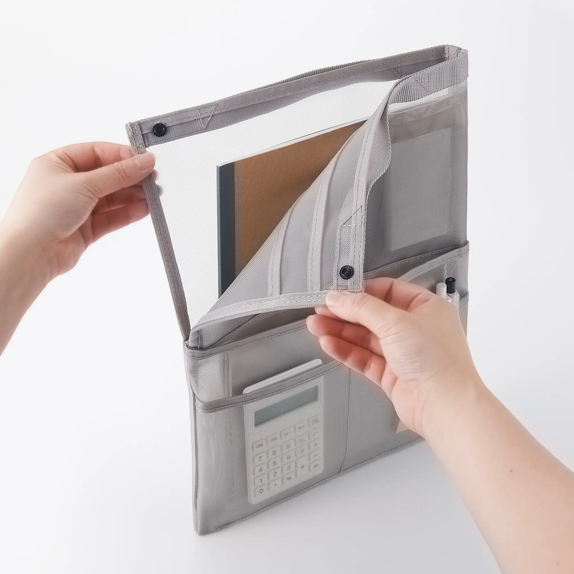Nylon Mesh Bag Organizer Vertical A4 - Grey