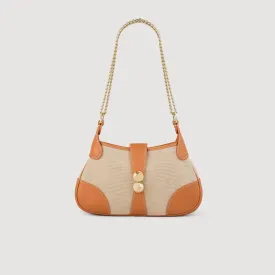 Sweet Janet Chain Janet Canvas And Leather Bag Beige