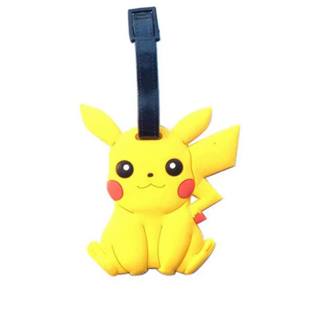 Travel Accessories Luggage Tag Cute Cartoon Silica Gel Pokemon Go Pikachu Suitcase Baggage Boarding Tags Portable Label